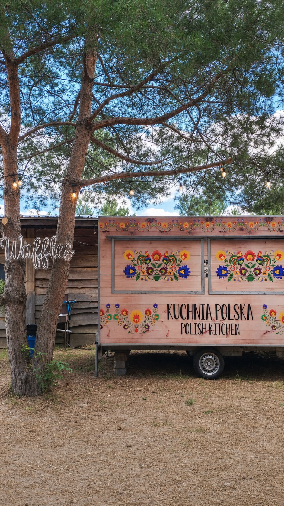 The real hand-painted Kuchnia Polska and Polish Kitchen trailer